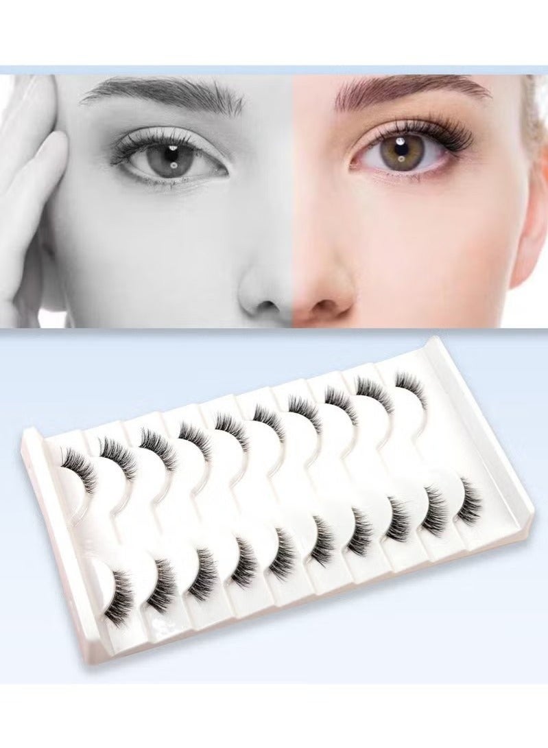 GlamKit Cat Eye Lashes, Natural Half Lashes, False Eyelashes Set, Cat Eye 3D Artificial Lashes, Fluffy and Soft 10 Pairs Lash Set - Image 3