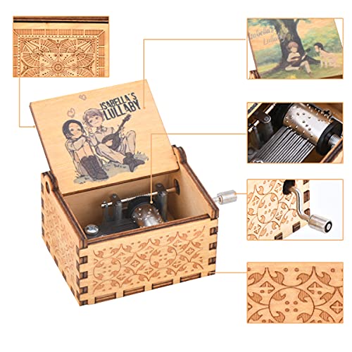 Fonture Wood Musical Box, the Promised Neverland Music Box Wooden Musical Instrument with Melody Isabella’s Lullaby Gift for Birthday Anniversary Holiday (Style 4) - Image 3