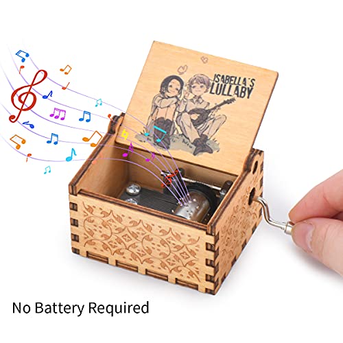Fonture Wood Musical Box, the Promised Neverland Music Box Wooden Musical Instrument with Melody Isabella’s Lullaby Gift for Birthday Anniversary Holiday (Style 4) - Image 4