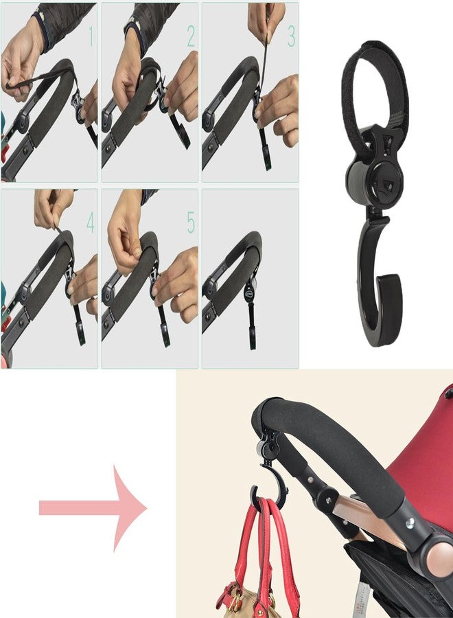 iLulala 4pcs Stroller Hooks, Walker Hooks Wheelchair Hanging Hooks, 360° Rotation Baby Stroller Hooks Stroller Hanger Diaper Bag Hanger Stroller Bags Purse Organizer Stroller Wheelchair Walker Accessories. - Image 2