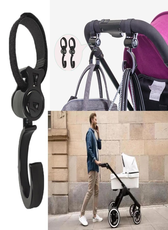 iLulala 4pcs Stroller Hooks, Walker Hooks Wheelchair Hanging Hooks, 360° Rotation Baby Stroller Hooks Stroller Hanger Diaper Bag Hanger Stroller Bags Purse Organizer Stroller Wheelchair Walker Accessories. - Image 4