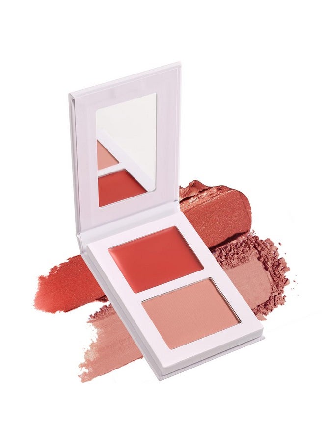 BEUSELF - Blush For Cheeks, Highly Pigmented Soft Matte Cream Blusher Palette, Two Tone Blendable Creme & Powder Mineral Blush, Smooth Long Wear Moisturizing Rosy Glow Blushes Natural Looking, Vegan (Tipsy 01#) - Image 1
