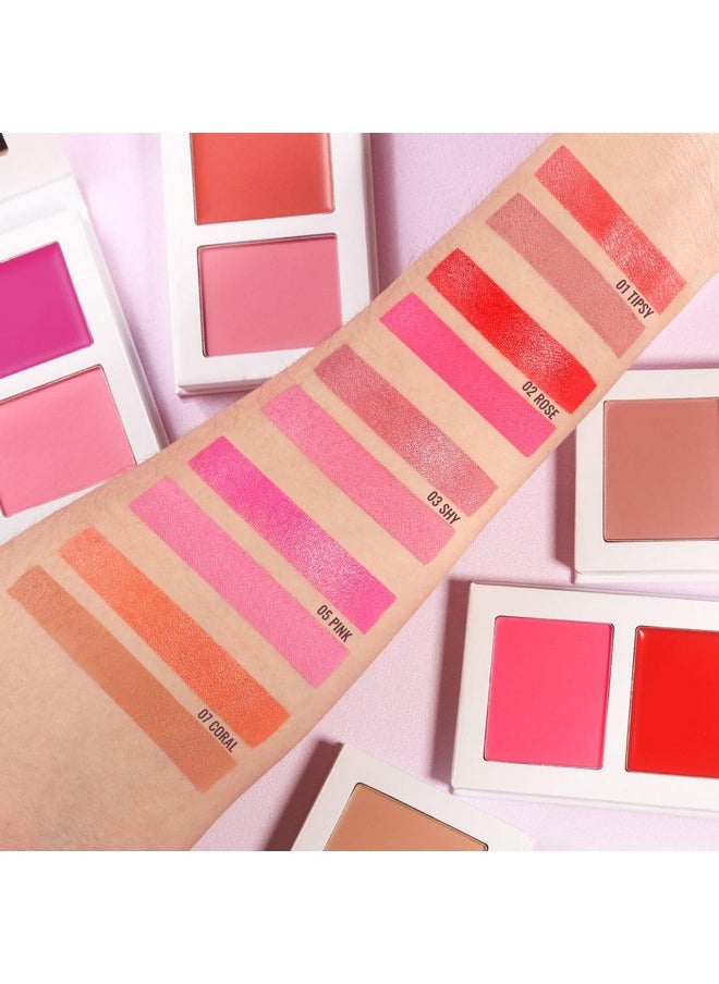 BEUSELF - Blush For Cheeks, Highly Pigmented Soft Matte Cream Blusher Palette, Two Tone Blendable Creme & Powder Mineral Blush, Smooth Long Wear Moisturizing Rosy Glow Blushes Natural Looking, Vegan (Tipsy 01#) - Image 1