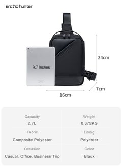 ARCTIC HUNTER Business Chest Crossbody Bag, One Shoulder Sling Bag with Tablet Compartment  - Image 3