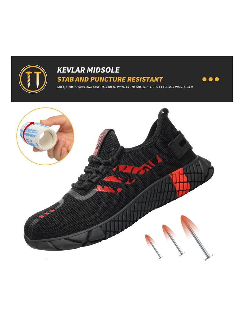SLIMTA - SLIMTA Men Women Safety Shoes Non-Slip Steel Toe Cap Trainers Mesh Breathable Lightweight Comfortable Puncture Proof Industrial Shoes - Image 1