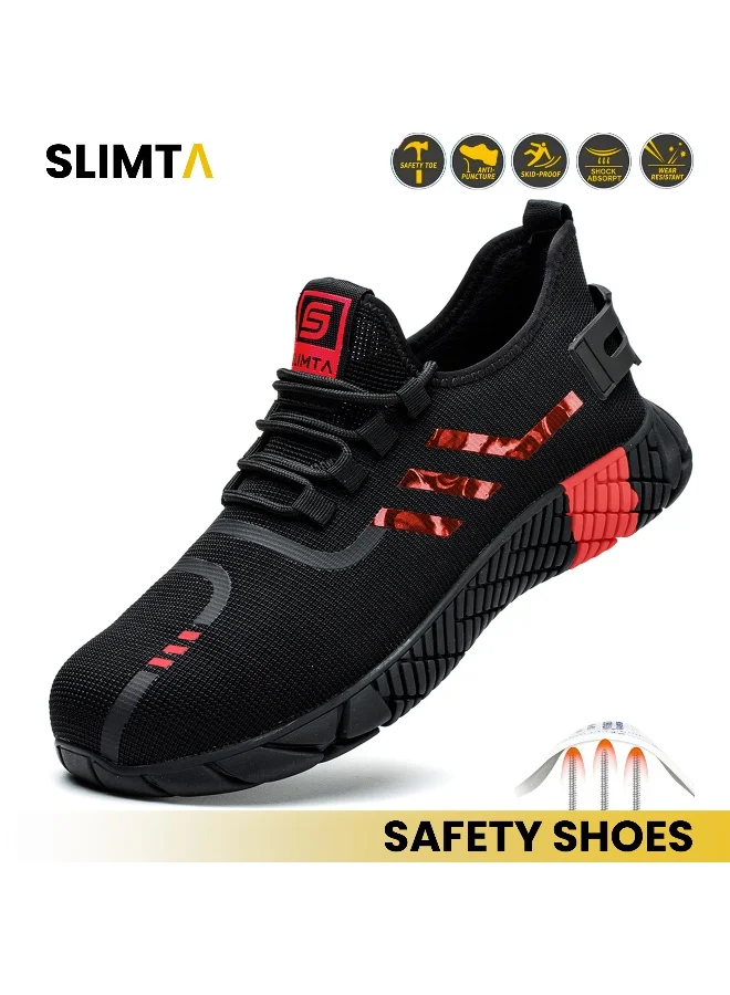 SLIMTA SLIMTA Men Women Safety Shoes Non-Slip Steel Toe Cap Trainers Mesh Breathable Lightweight Comfortable Puncture Proof Industrial Shoes