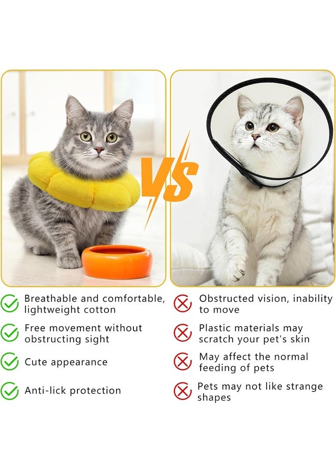 Cat Small Dog Recovery Collar, Cute Sunflower Neck Cone After Surgery, Adjustable Pet E Collar (M Size) - Image 5