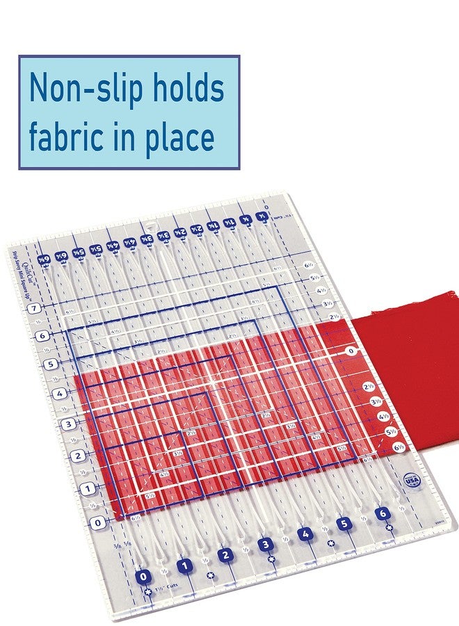 QuiltCut مسطرة خياطة اللحف الصغيرة ذات الفتحات المربعة من QuiltCut Strip Savvy - QCGE3 (8½ بوصة × 12 بوصة) - Image 5