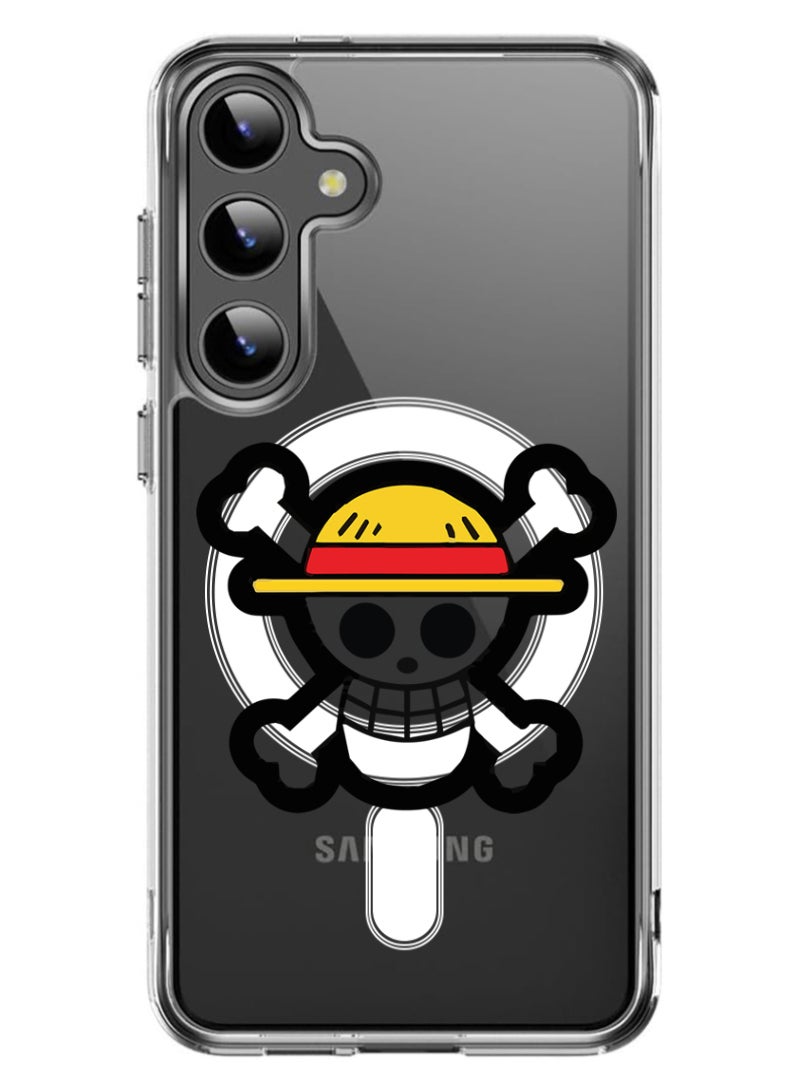 Theodor Magnetic Case for Samsung Galaxy S24 6.2-inch Compatible with MagSafe Wireless Charging, Shockproof Phone Bumper Cover Skull - Image 1