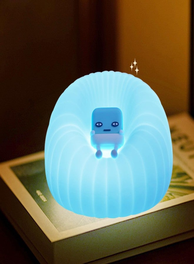 AVEKI Cute Sofa Night Light for Kids - Dimmable Silicone Touch Lamp with Timer, Portable Squishy Night Light for Baby Nursery Rechargeable Sofa Lamps Lights for Kids Room Decor Gifts for Toddler (Blue) - Image 1