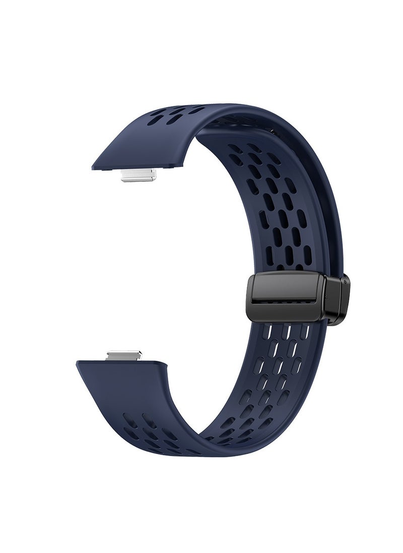 Generic - Silicone Magnetic Strap Replacement for Huawei Watch Fit 4 Pro/Fit 4/Fit 3,Breathable Mesh Soft Silicone Band with Magnetic Buckle Compatible with Huawei Fit 4 Pro/4/3,Blue - Image 1