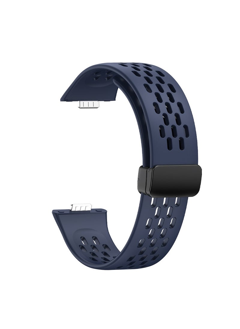 Generic - Silicone Magnetic Strap Replacement for Huawei Watch Fit 4 Pro/Fit 4/Fit 3,Breathable Mesh Soft Silicone Band with Magnetic Buckle Compatible with Huawei Fit 4 Pro/4/3,Blue - Image 1
