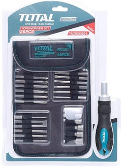 TOTAL Tools 26 Pieces Screwdriver Bits Set Tacsd30261 
