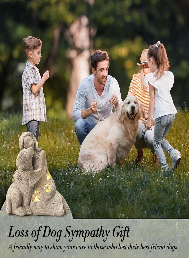 INLOMEM Dog Memorial Gift, Granite Sculpture, Hand-Sculpted Resin Pet Loss Sympathy Gift with LED Candle Holder, Home Decor for Pet Owners - Image 4