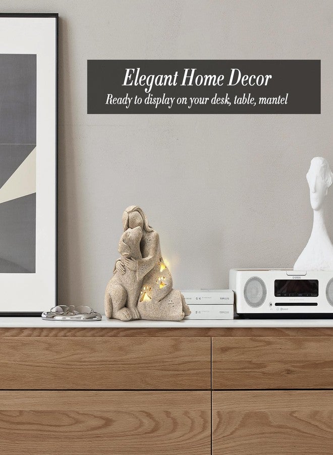 INLOMEM Dog Memorial Gift, Granite Sculpture, Hand-Sculpted Resin Pet Loss Sympathy Gift with LED Candle Holder, Home Decor for Pet Owners - Image 5