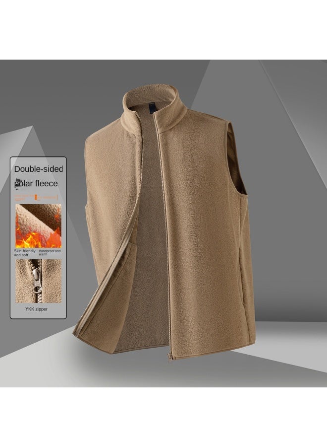 ROMON سترة رجالية مزدوجة الجوانب من بولار فليس، سترة بدون أكمام مريحة، سترة بولار فليس متعددة الاستخدامات، سترة رجالية غير رسمية - Image 2