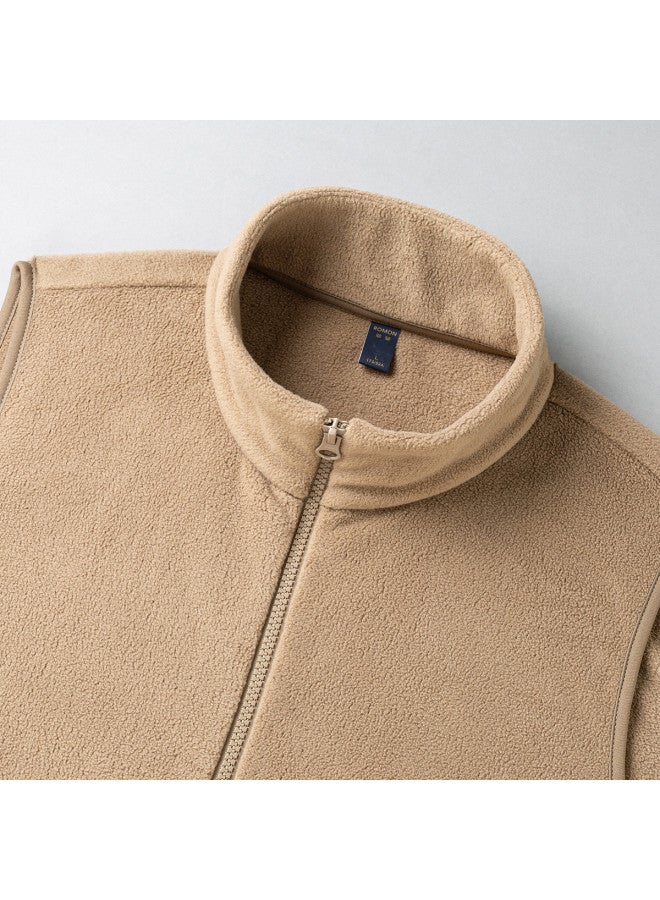 ROMON سترة رجالية مزدوجة الجوانب من بولار فليس، سترة بدون أكمام مريحة، سترة بولار فليس متعددة الاستخدامات، سترة رجالية غير رسمية - Image 4