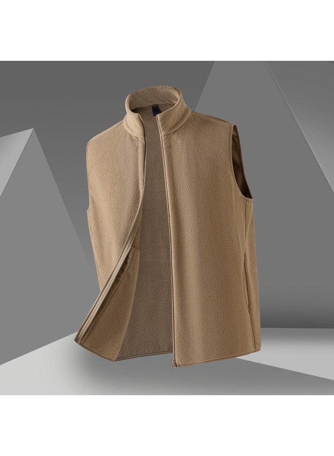 ROMON سترة رجالية مزدوجة الجوانب من بولار فليس، سترة بدون أكمام مريحة، سترة بولار فليس متعددة الاستخدامات، سترة رجالية غير رسمية - Image 3