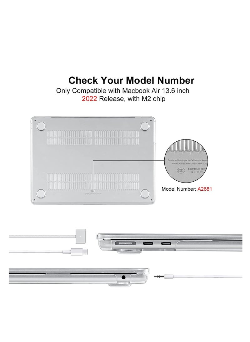Generic 3 in 1 Hard Case Compatible with MacBook Air 13.6 inch 2022 A2681 M2 Chip and 2024 A3113 M3 Chip  and 2025 A3240 M4 Chip  with Retina Display, Glitter Hard Shell Case + TPU Keyboard Cover + Screen P  - Image 4