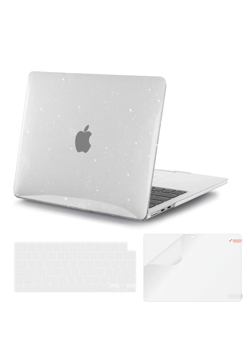 Generic 3 in 1 Hard Case Compatible with MacBook Air 13.6 inch 2022 A2681 M2 Chip and 2024 A3113 M3 Chip  and 2025 A3240 M4 Chip  with Retina Display, Glitter Hard Shell Case + TPU Keyboard Cover + Screen P  - Image 1
