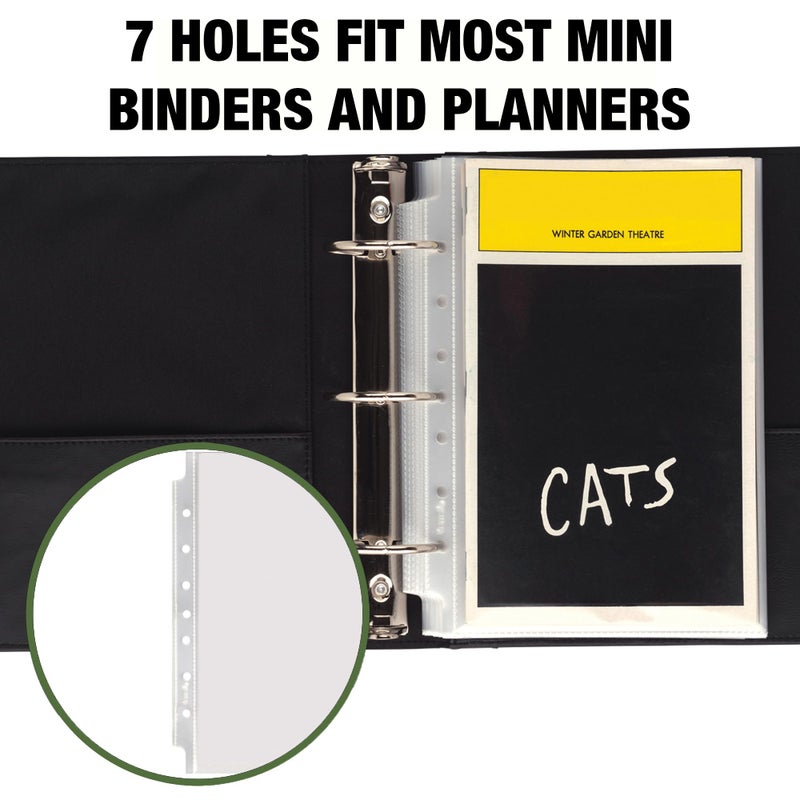Samsill Mini Sheet Protectors 200 Pack, 5.5 x 8.5 Inch Page Protectors for Mini 3 Ring Binder, Heavy Duty, Clear Protector Sheets, 7 Hole, Top Loading, Acid Free - Image 4