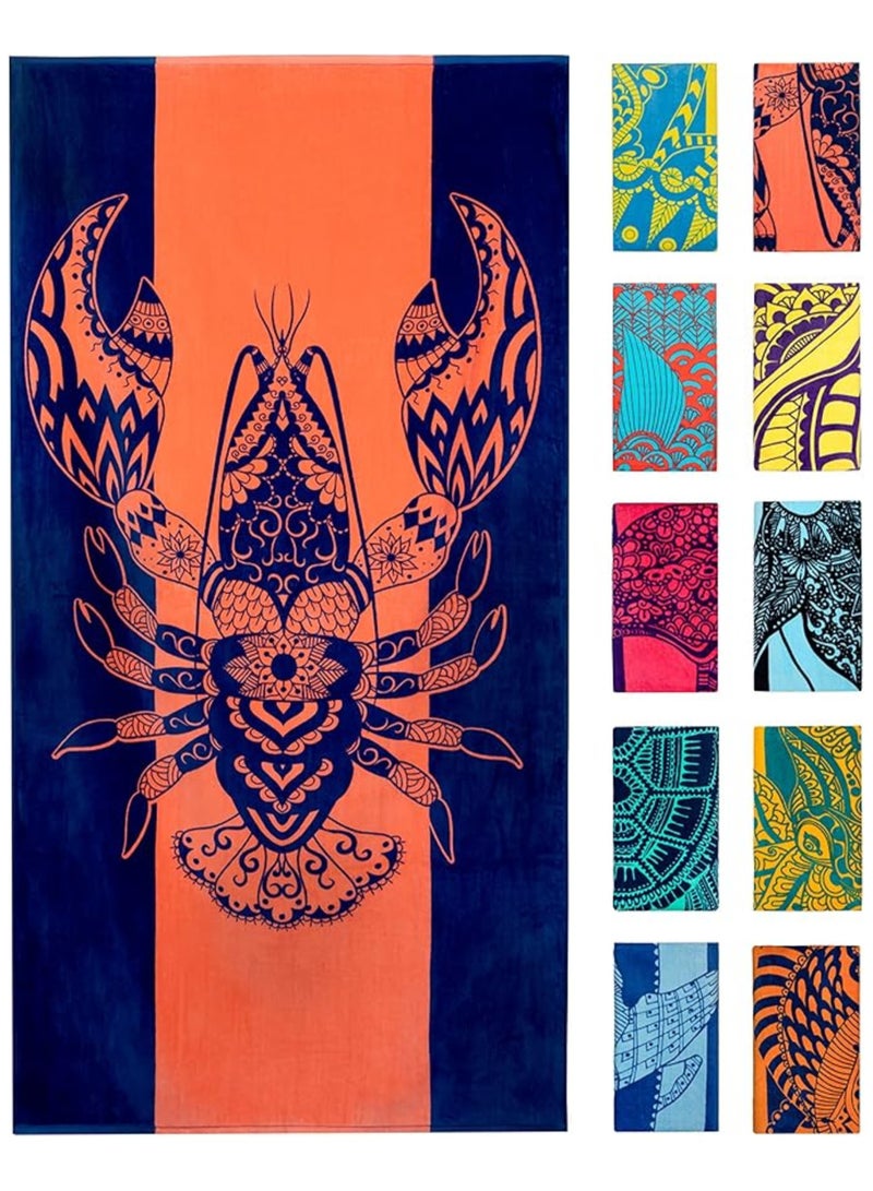 Oversized Beach Towel with A Cute Design, Quick Dry for Beach, Pool, Bath or Picnic Extra Large, XL (160x86 cm) Thick, Portable, Lightweight, High Absorbent for Adults Mens Women - Image 1