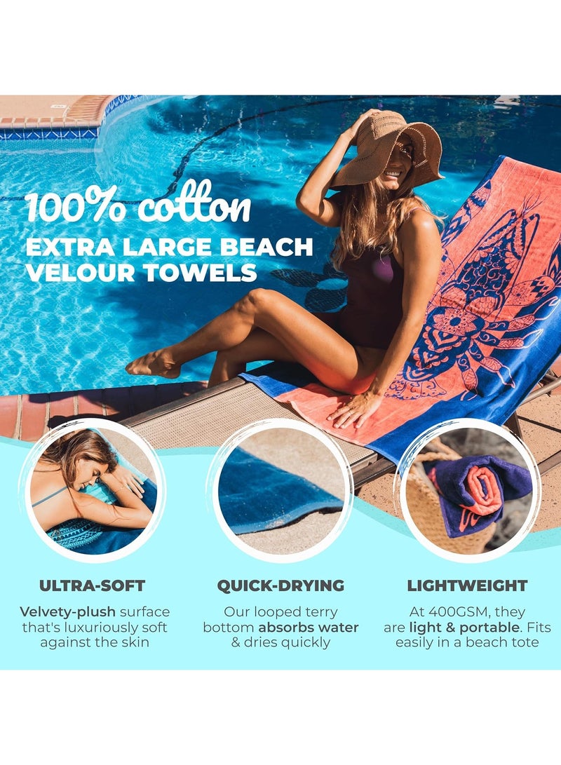 Oversized Beach Towel with A Cute Design, Quick Dry for Beach, Pool, Bath or Picnic Extra Large, XL (160x86 cm) Thick, Portable, Lightweight, High Absorbent for Adults Mens Women - Image 2