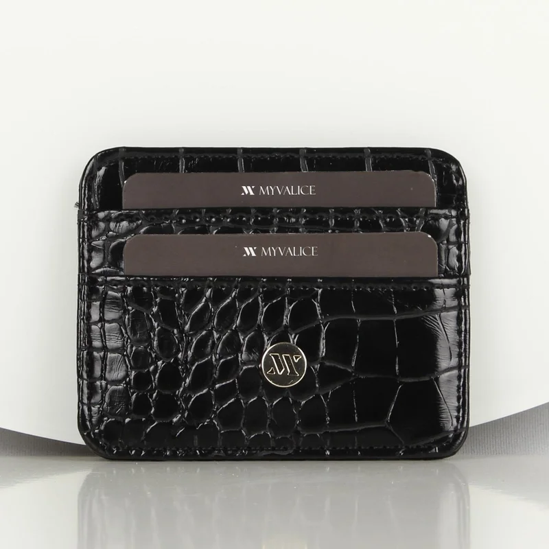 ماي فاليس Women's Leather Wallet and Card Holder 1624 Black