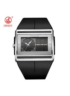 OHSEN OHSEN AD0518 Multifunctional Men's Square Tape Sports Watch Luminous Digital Display Electronic Watch  - Image 1
