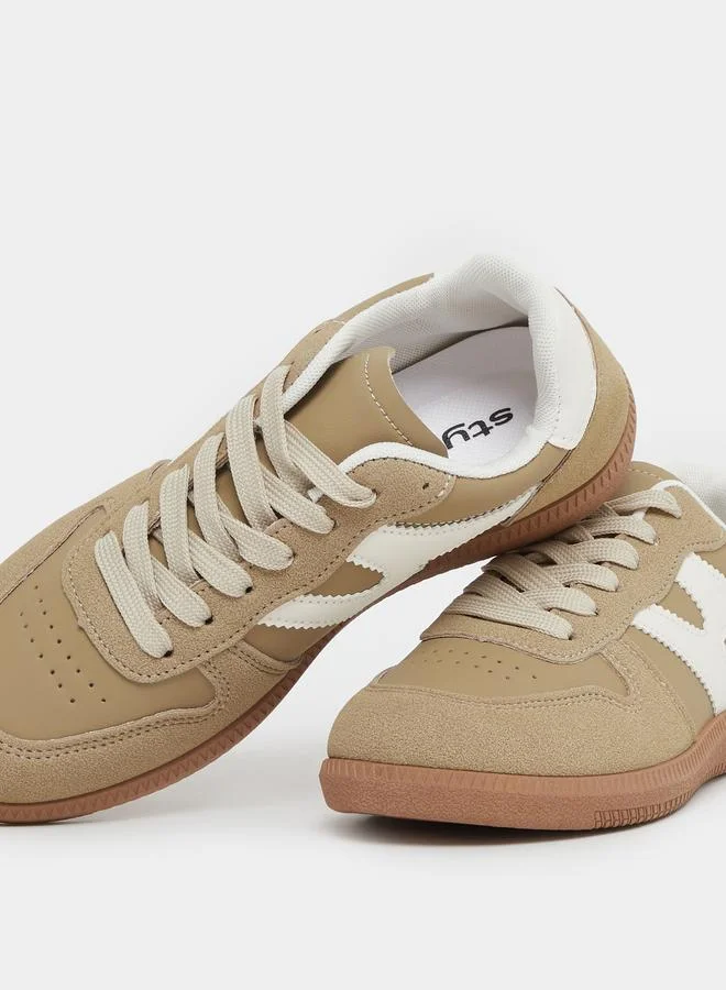 Styli Styli Panelled Lace Up Sneakers