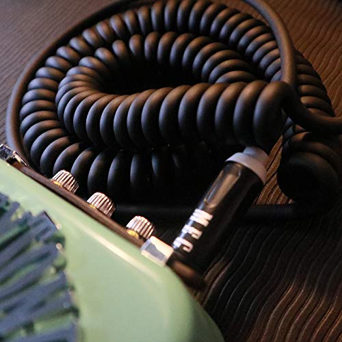 Aestivate 16ft/5m Coiled Guitar Cable Electric Instrument Cable Curly Instrument Cable Stretchable Straight to Straight Dual Straight Plugs(Black) - Image 5