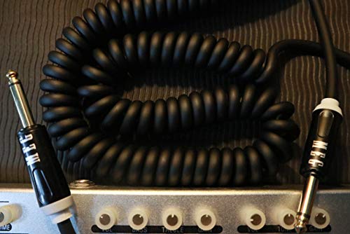 Aestivate 16ft/5m Coiled Guitar Cable Electric Instrument Cable Curly Instrument Cable Stretchable Straight to Straight Dual Straight Plugs(Black) - Image 4