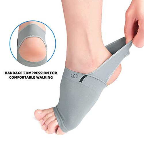 Price Xes Upgrade Metatarsal Compression Arch Support Sleeves with Gel Pad Inside Arch Support Brace for Flat Foot Plantar Fasciitis Pain Relief Women Men 1 Pair Gray - Image 5