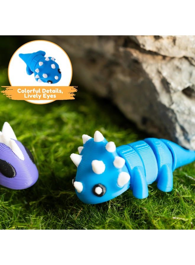 MONJITA 35 pcs Mini 3D Printed Animal Figurines, Flexible Articulated Fidget Toys, Cute Desk Decor, Party Favors, Goodie Bag Stuffers, Gifts for Kids Students Carnival Prizes Rewards (35pcs) - Image 3