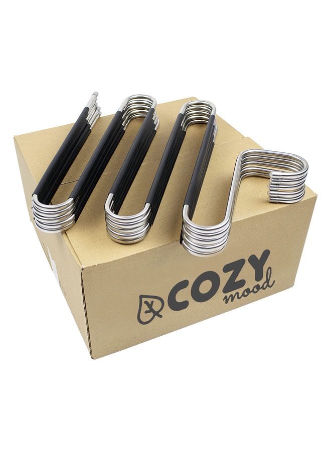 COZY mood S Shaped 5 Layer Metal Pant Hanger with Grip Stainless Steel Multilayer 8 pcs - Image 5