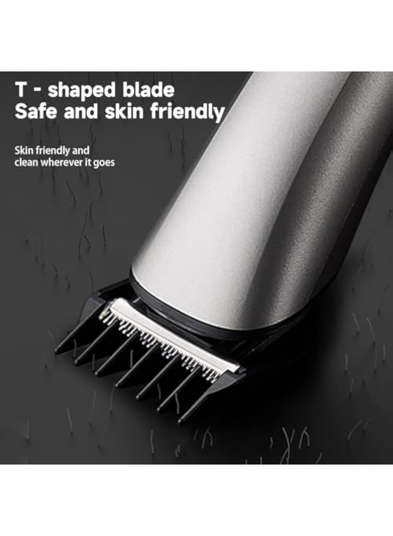 Zikra Cordless Hair Clippers for Men, Beard Trimmer, 14 Piece Men‚Äôs Grooming Kit with Hair & Nose Trimmer Electric Shaver, Professional Electric Shaver with LCD Display, Gray - Image 3