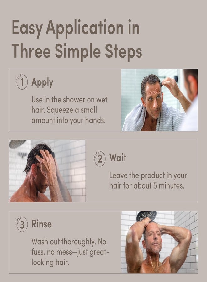 هيمز & هيرز صبغة الشعر وبلسم هيمز أندر كوفر - بزيت الأرغان - صبغة شعر شبه دائمة للاستخدام أثناء الاستحمام - تغطي الشيب بشكل طبيعي - خالية من الكبريتات ولم تُختبر على الحيوانات - رائحة غابة منعشة - بني متوسط - 150 مل - Image 4