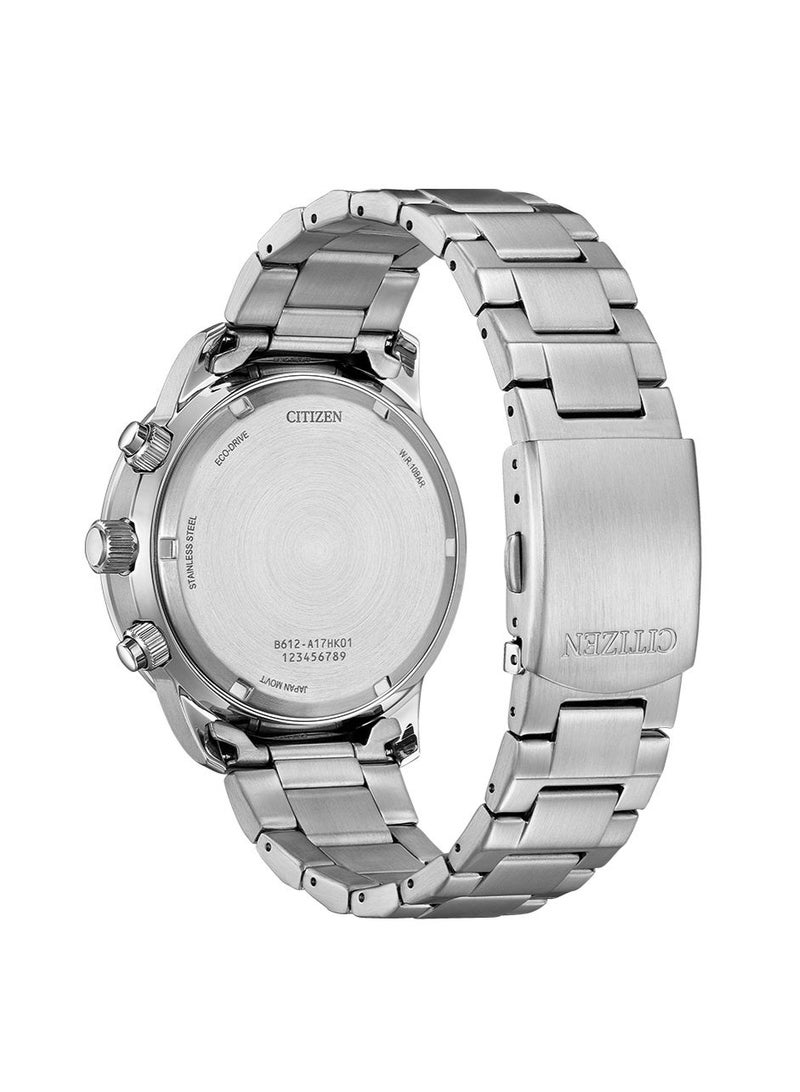 سيتيزن Eco-Drive Chronograph Men’s Watch CA0880-58L, 44 mm Blue Dial, Stainless Steel Case & Bracelet, 100 m WR - Image 3