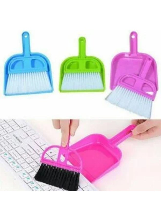 Generic - Mini Dustpan and Brush Set, Multi-Functional Cleaning Tool with Hand Broom Brush, Plastic Dust Pan, Pack of 2 Set, Dustpan Cleaning Sweeper - Image 1
