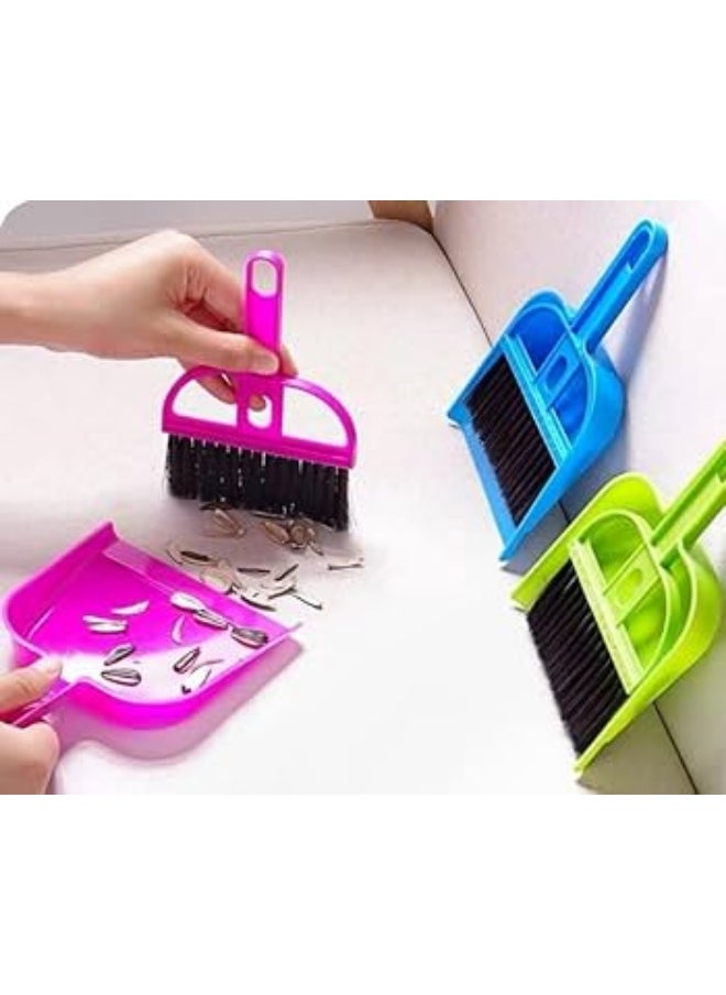 Generic Mini Dustpan and Brush Set, Multi-Functional Cleaning Tool with Hand Broom Brush, Plastic Dust Pan, Pack of 2 Set, Dustpan Cleaning Sweeper  - Image 4