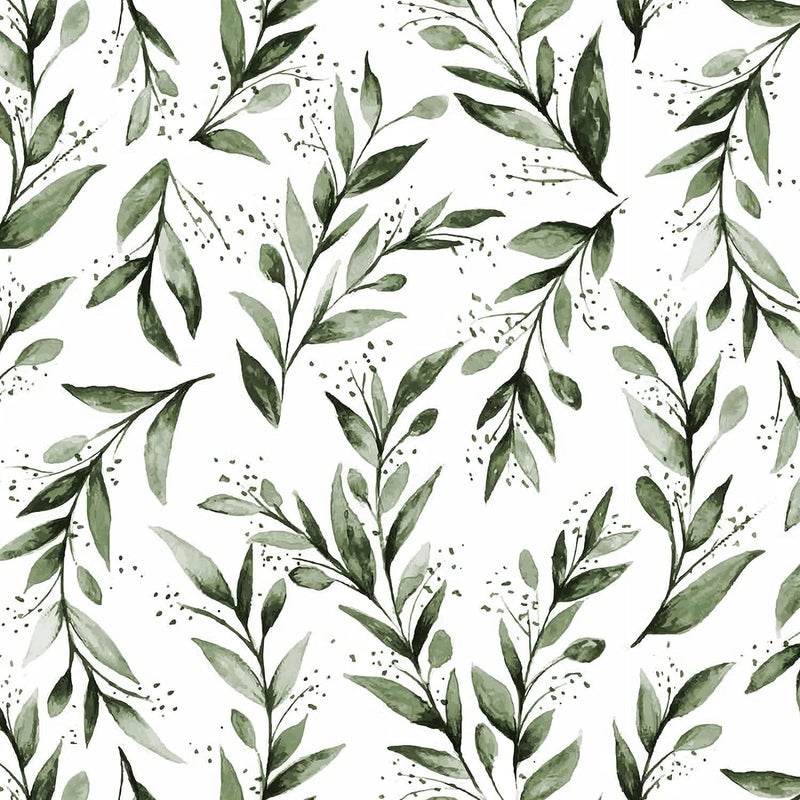 Livebor Green Leaf Wallpaper Peel and Stick Olive Leaf Contact Paper 177inch x 1181inch Green Peel and Stick Wallpaper Modern Farmhouse Wall Paper for Bathroom Neutral Sage Decorative Vinyl