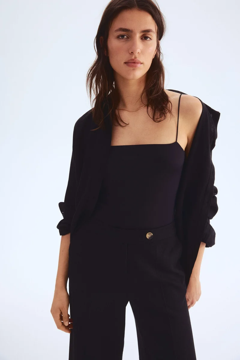 H&M Tailored linen-blend trousers