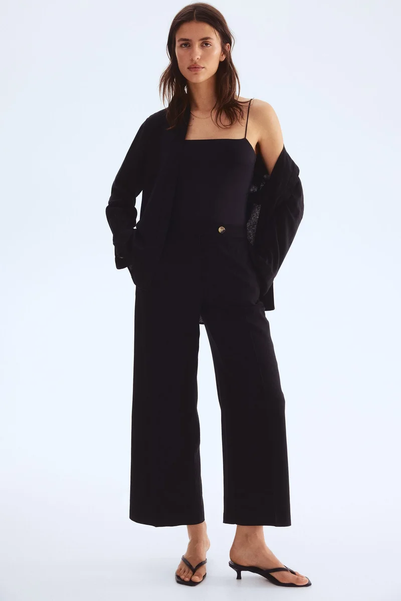H&M Tailored linen-blend trousers