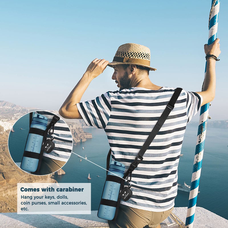 EasyAcc Water Bottle Holder Strap Sling, for Owala FreeSip 24 32 40 oz, Hydro Flask, Cirkul, Yeti, Stanley Flip, Universal Water Bottles, with Carabiner, for Walking Curise Travel (Bottle Excluded) - Image 5