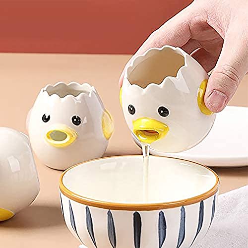 Sretanj Cartoon Egg Separator Mini Egg White and Yolk Separator Practical and Simple Ceramic Egg Separator Suitable for Kitchen Baking Small Tools - Image 2