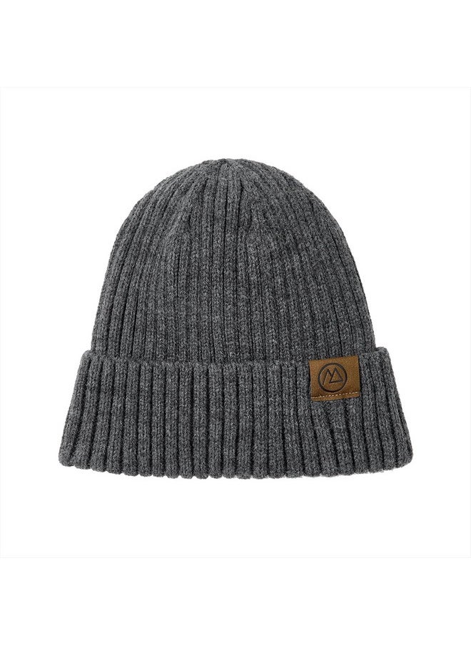 Zando - 2024 Satin Lined Beanie For Women Men Warm Winter Hats For Women Knit Satin Beanie Slouchy Skull Caps Silky Lining Hat For Women Unisex Knit Lined Beanie Winter Satin Beanie Dark Grey One Size - Image 1
