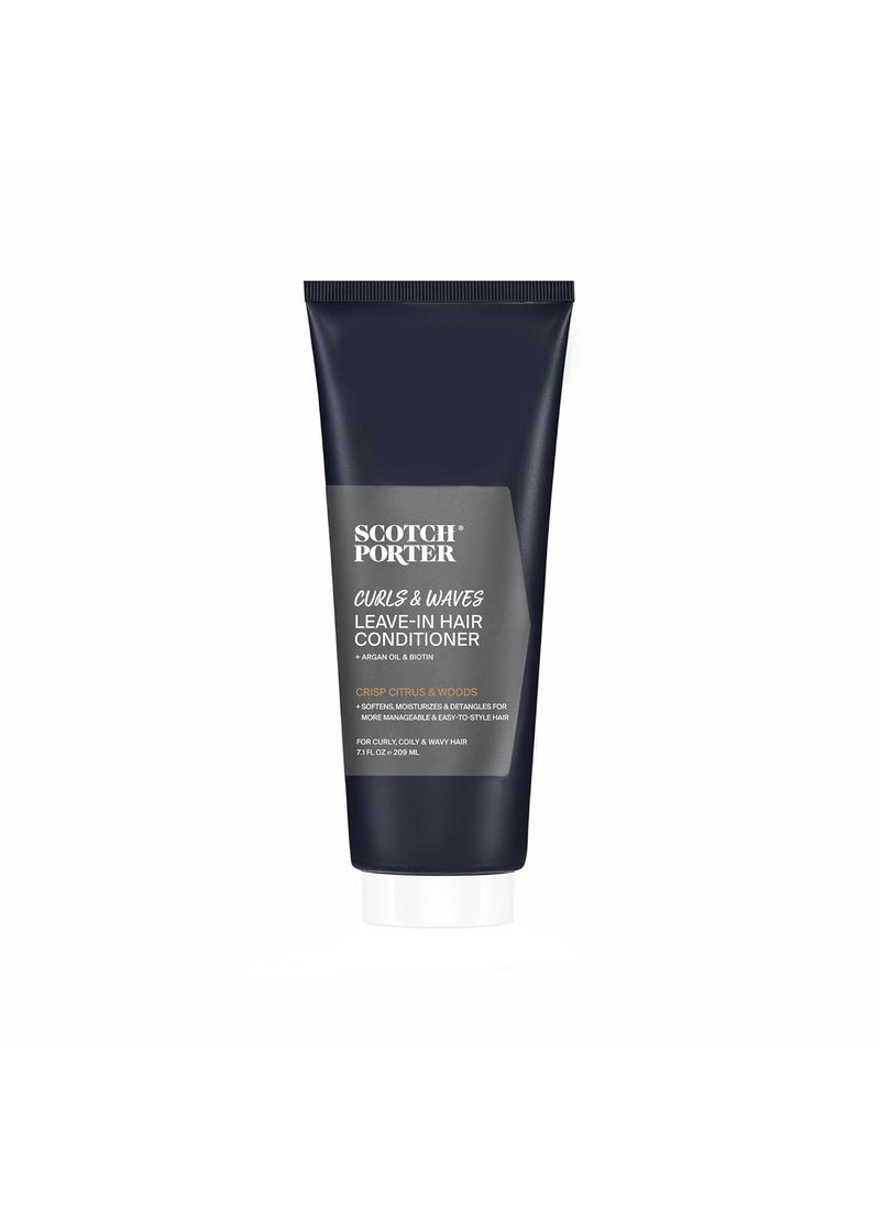 scotch porter Scotch Porter Curls  Waves LeaveIn Hair Conditioner for Men  Superior Smoothness  Definition  Free of Parabens Sulfates  Silicones  Vegan  71oz Bottle 