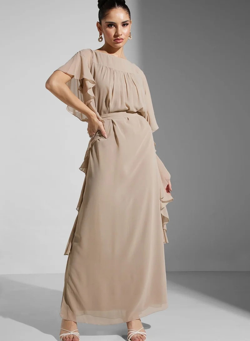 SINOIR Ruffle Tie Detail Dress