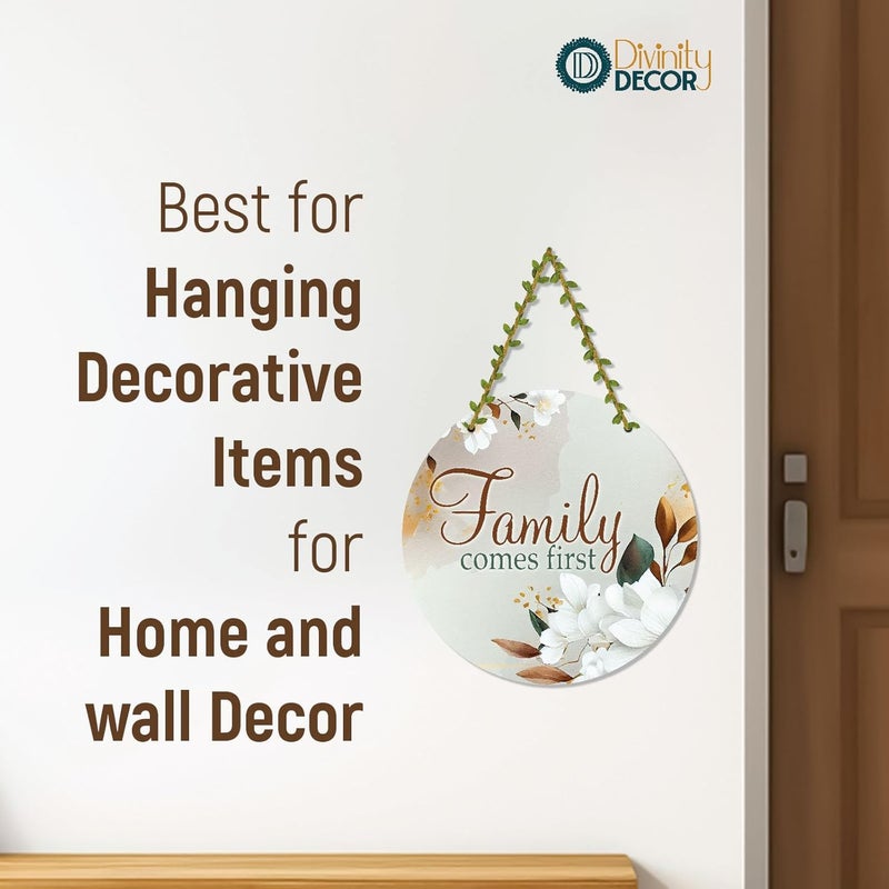 Divinity Decor Family comes first-Home & Wall Decoration Items for Entrance Gate Decor, Decorative Items for Living Room, Door, Bedroom, 10x10 inch | Welcome Home Wall Hanging-41 - Image 5