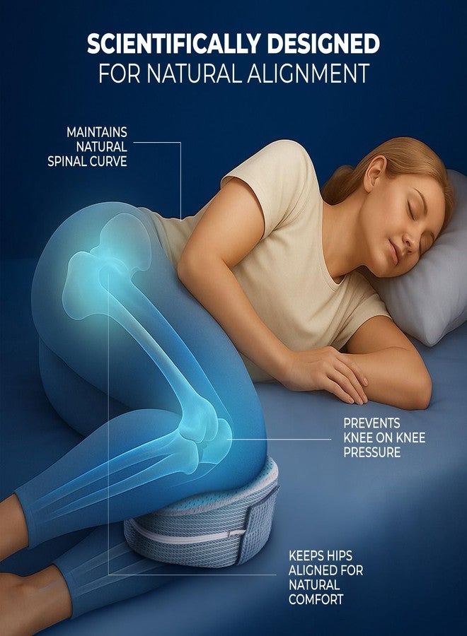TULARIS Cooling Gel Knee Pillow for Side Sleepers Hip Pain - Between Leg Pillow for Side Sleeping - Sciatica Pain Relief Support for Lower Back, Knees, Joints, and Spine - Image 4